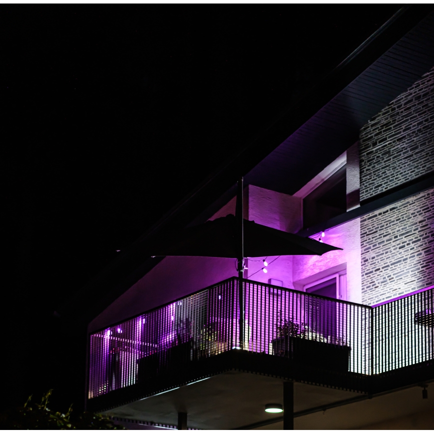 Corrente exterior regulável LED RGB+CCT GARLAND 15xLED/1W/230V 15m Wi-Fi Tuya IP65 + comando
