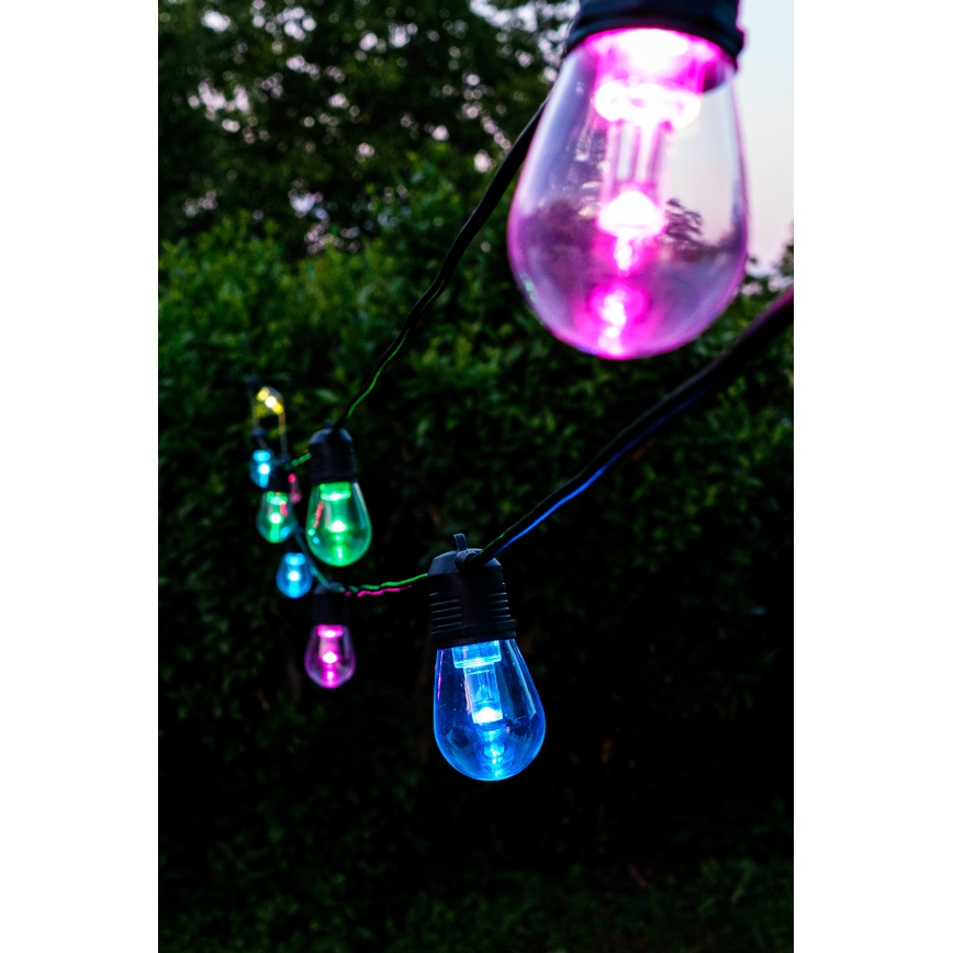 Corrente exterior regulável LED RGB+CCT GARLAND 15xLED/1W/230V 15m Wi-Fi Tuya IP65 + comando