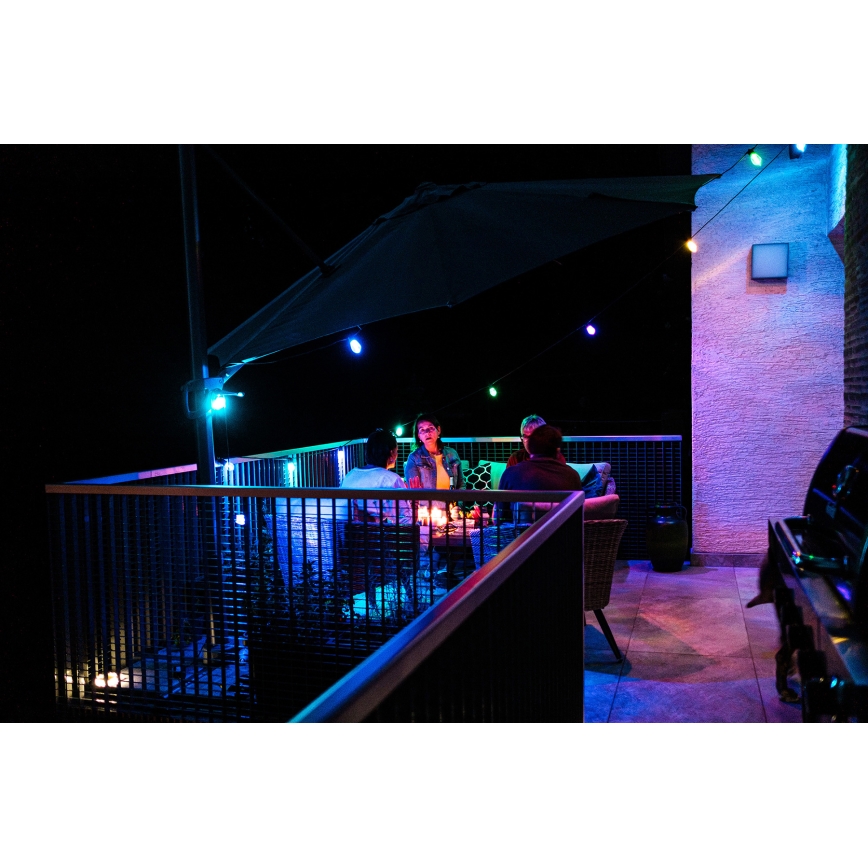 Corrente exterior regulável LED RGB+CCT GARLAND 15xLED/1W/230V 15m Wi-Fi Tuya IP65 + comando