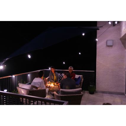 Corrente exterior regulável LED RGB+CCT GARLAND 15xLED/1W/230V 15m Wi-Fi Tuya IP65 + comando