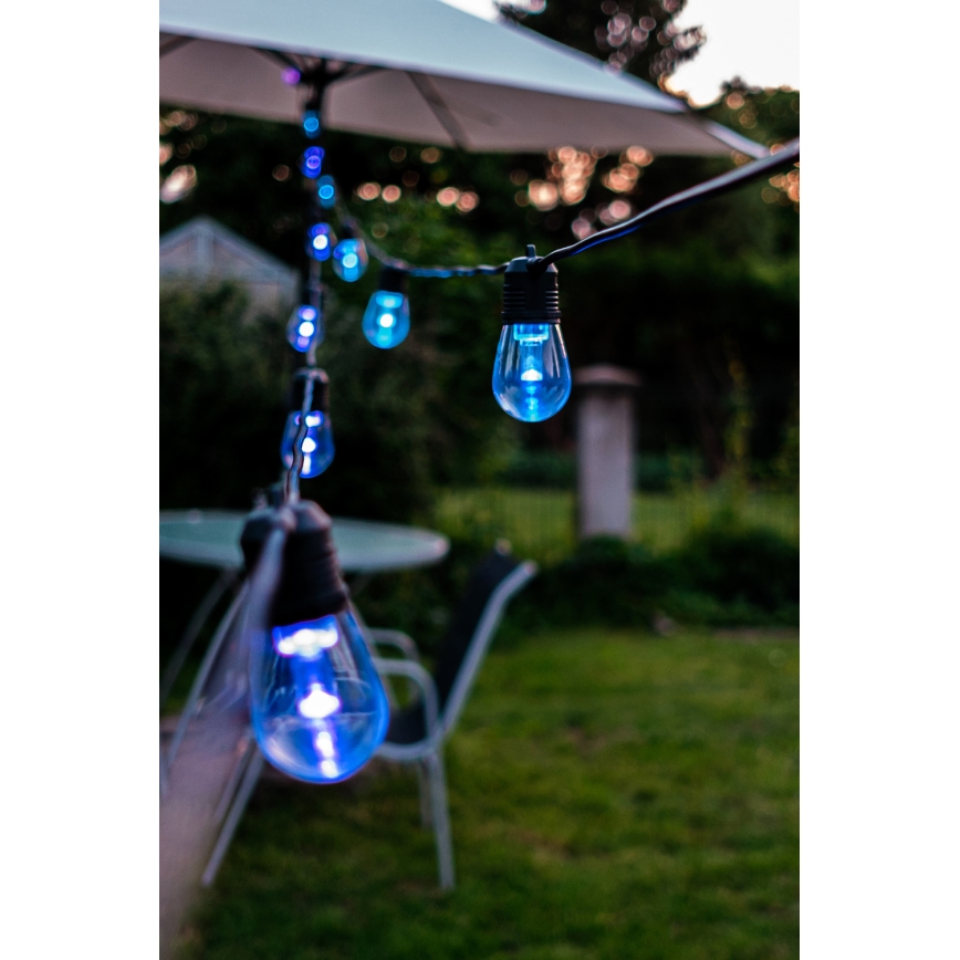 Corrente exterior regulável LED RGB+CCT GARLAND 15xLED/1W/230V 15m Wi-Fi Tuya IP65 + comando