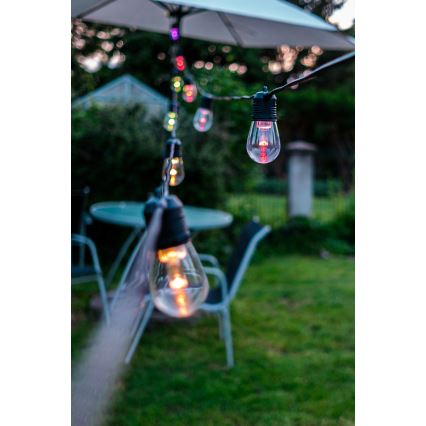 Corrente exterior regulável LED RGB+CCT GARLAND 15xLED/1W/230V 15m Wi-Fi Tuya IP65 + comando