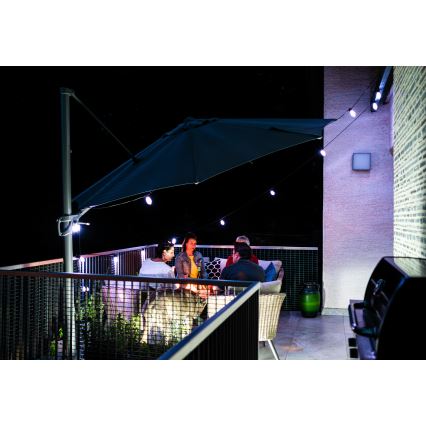 Corrente exterior regulável LED RGB+CCT GARLAND 15xLED/1W/230V 15m Wi-Fi Tuya IP65 + comando