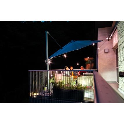 Corrente exterior regulável LED RGB+CCT GARLAND 15xLED/1W/230V 15m Wi-Fi Tuya IP65 + comando