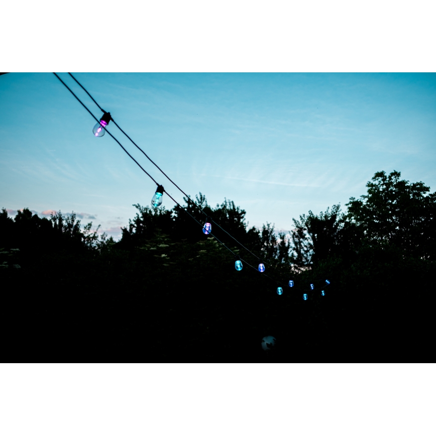 Corrente exterior regulável LED RGB+CCT GARLAND 15xLED/1W/230V 15m Wi-Fi Tuya IP65 + comando