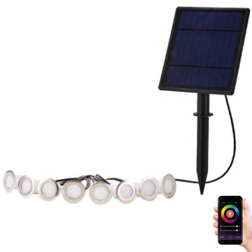 Immax NEO 07905L - Iluminação solar LED RGB com regulação ESTRELAS 8xLED/0,25W/5V IP65 Tuya