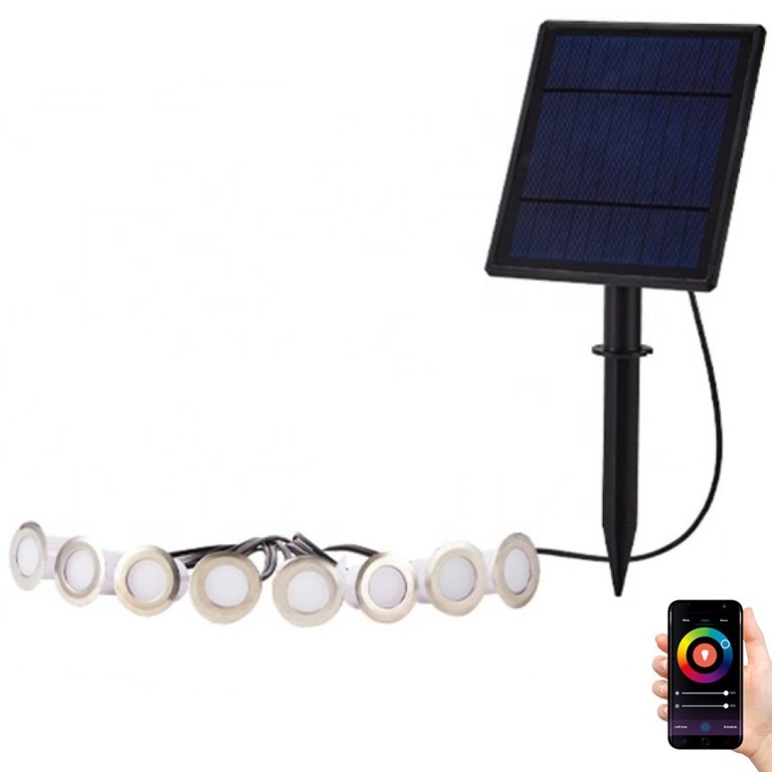 Immax NEO 07905L - Iluminação solar LED RGB com regulação ESTRELAS 8xLED/0,25W/5V IP65 Tuya