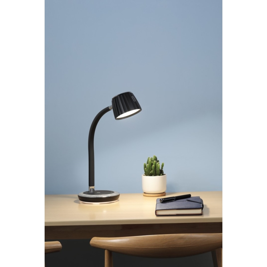 Immax NEO 08996L - Candeeiro de mesa LED com regulação e carregamento sem fios PERLA LED/1,5W + LED/6W/230V 3800-4300K