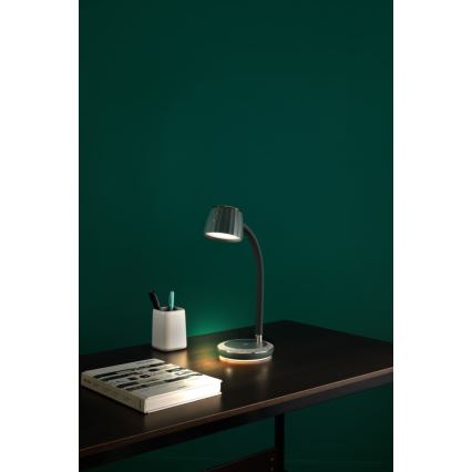 Immax NEO 08996L - Candeeiro de mesa LED com regulação e carregamento sem fios PERLA LED/1,5W + LED/6W/230V 3800-4300K