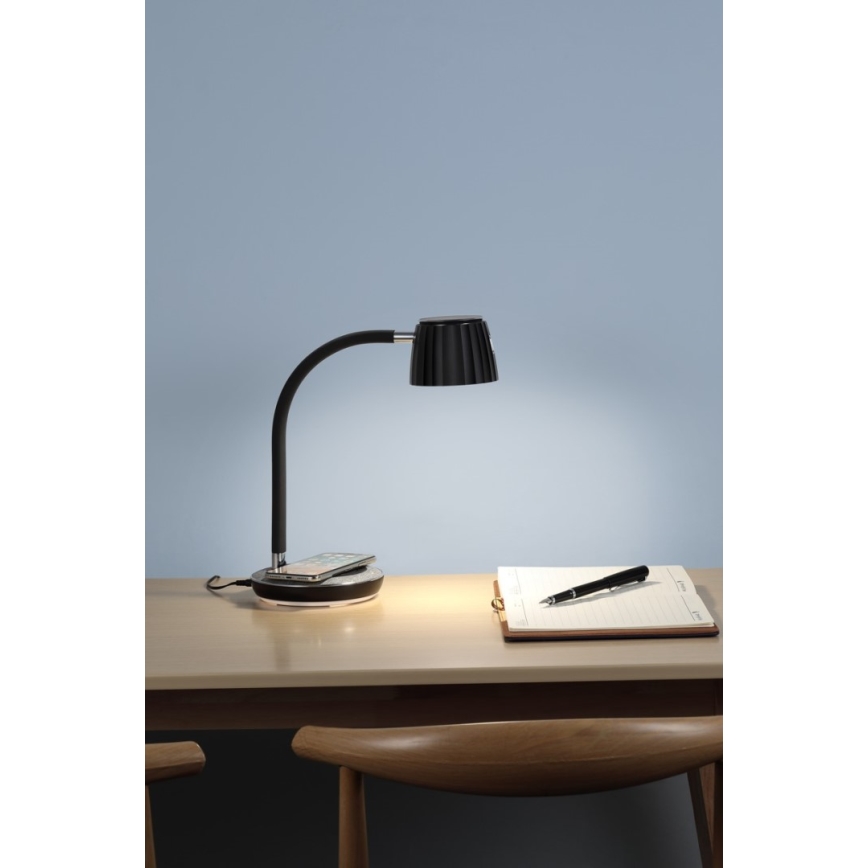 Immax NEO 08996L - Candeeiro de mesa LED com regulação e carregamento sem fios PERLA LED/1,5W + LED/6W/230V 3800-4300K