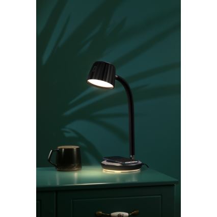 Immax NEO 08996L - Candeeiro de mesa LED com regulação e carregamento sem fios PERLA LED/1,5W + LED/6W/230V 3800-4300K