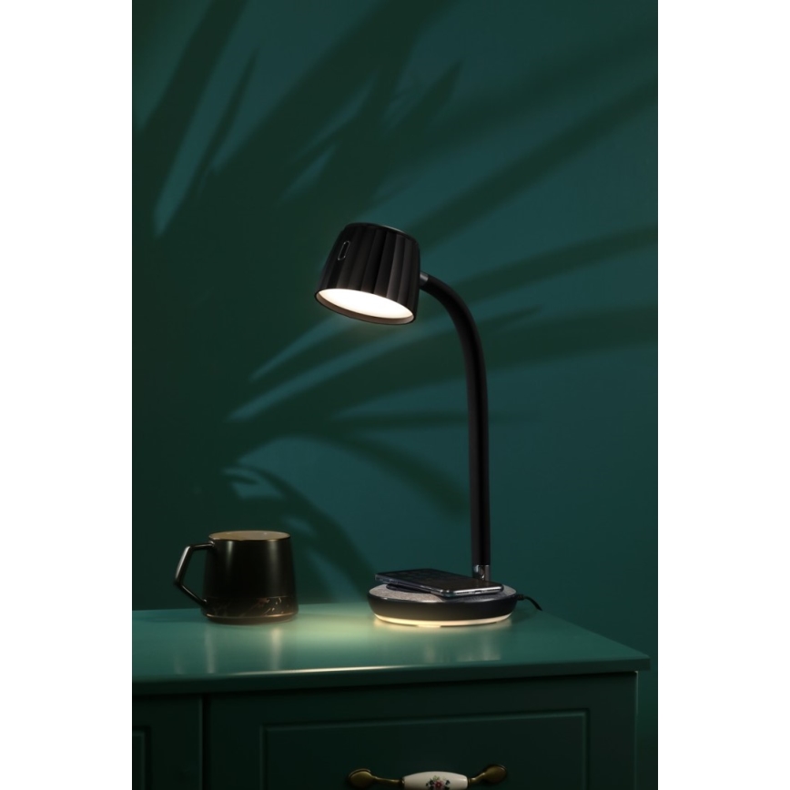 Immax NEO 08996L - Candeeiro de mesa LED com regulação e carregamento sem fios PERLA LED/1,5W + LED/6W/230V 3800-4300K