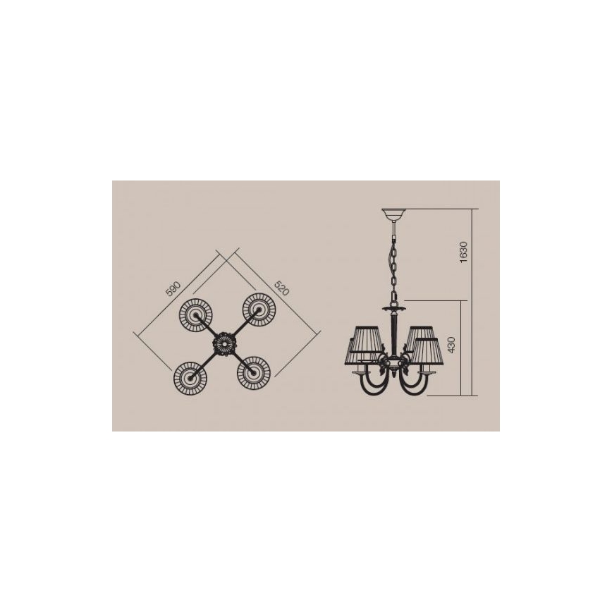 Incanti 02-657 - Candelabro suspenso ILARIA 4xE14/28W/230V