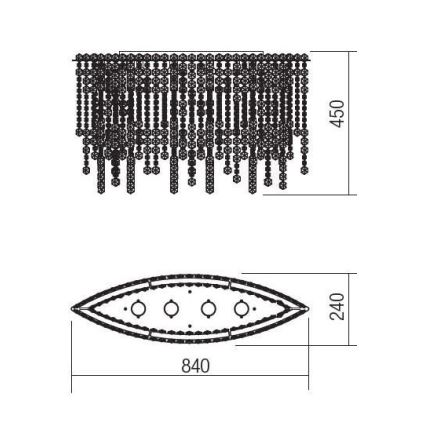 Incanti ITV CLOV4 10 60 - Cristal montado à superfície candelabro TREVI 4xGU10/50W/230V