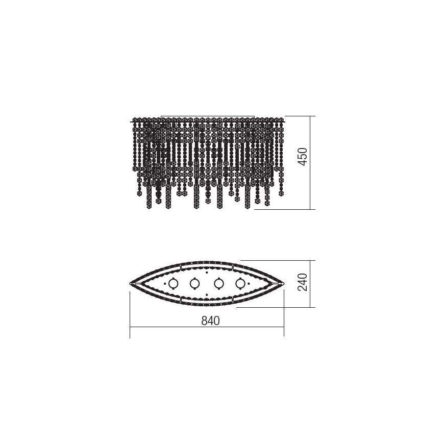 Incanti ITV CLOV4 10 60 - Cristal montado à superfície candelabro TREVI 4xGU10/50W/230V