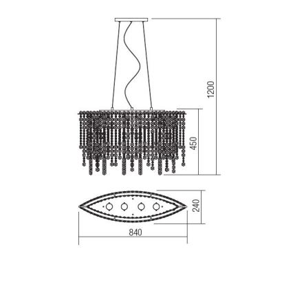 Incanti ITV POV4 10 60 - Candelabro suspenso de cristal TREVI 4xGU10/50W/230V