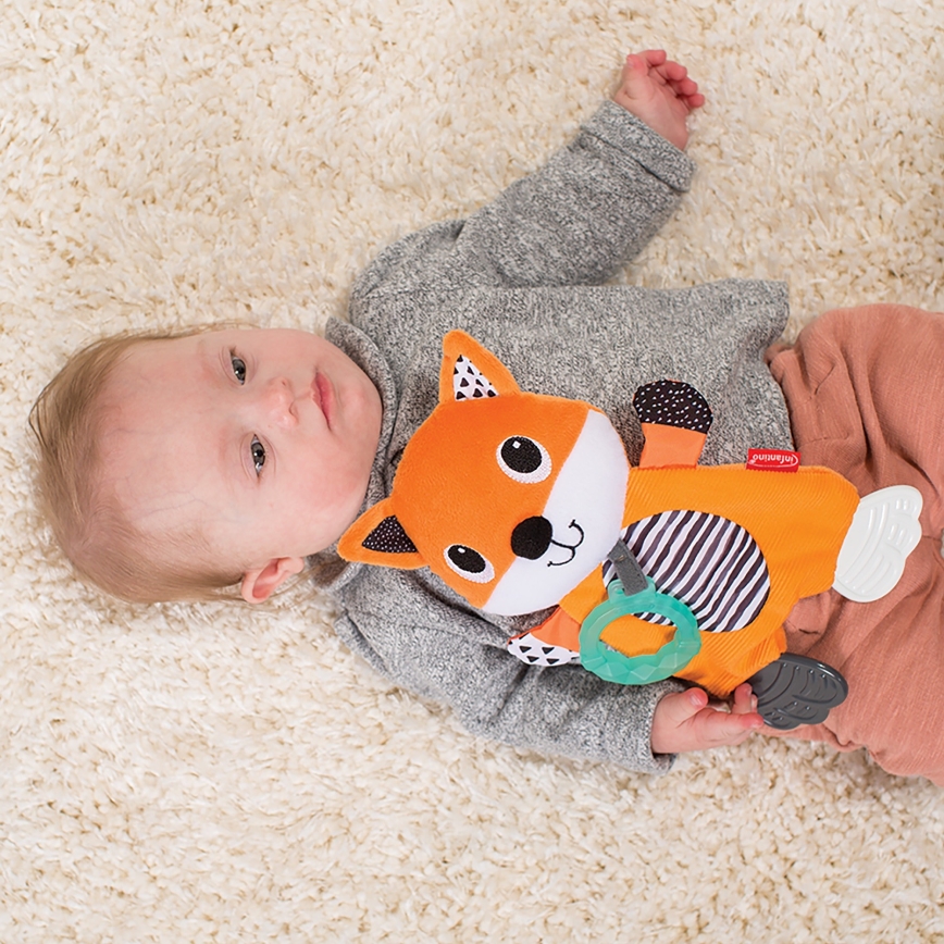 Infantino - Brinquedo de peluche com acessório para morder raposa