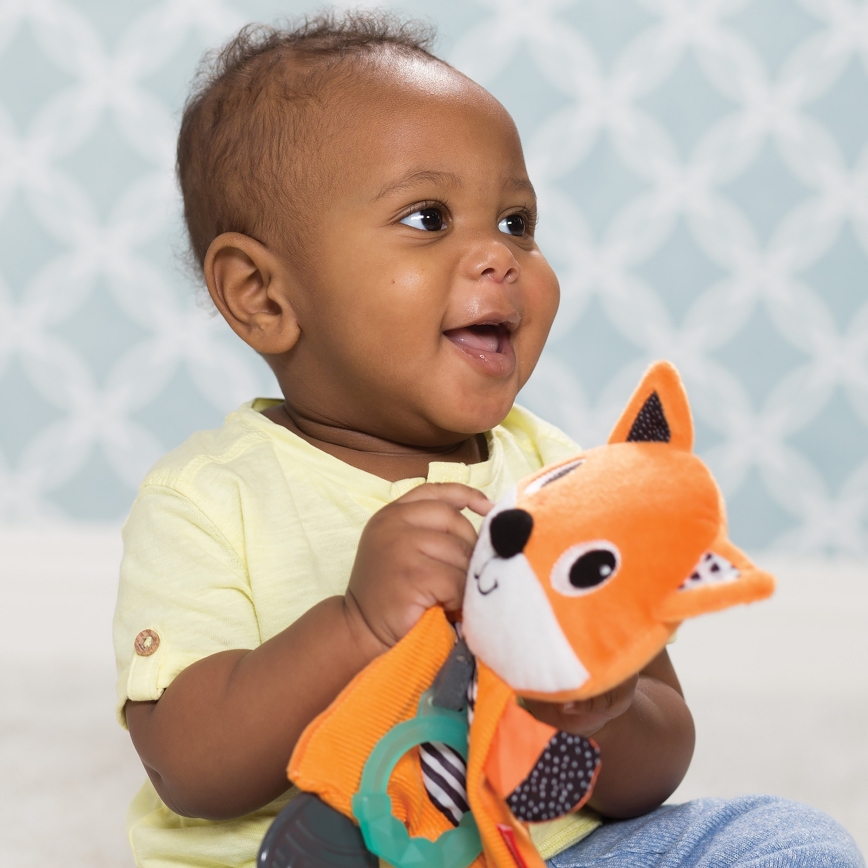Infantino - Brinquedo de peluche com acessório para morder raposa