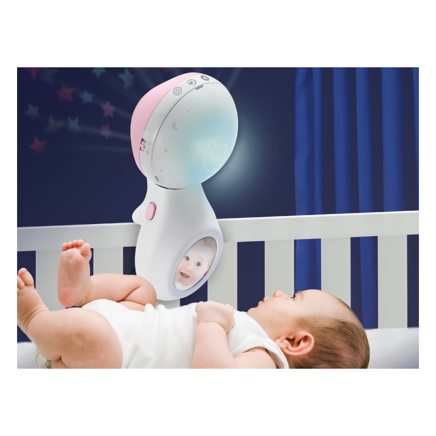 Infantino - Mobil de berço com melodia e projetor 3em1 3xAAA rosa