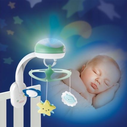 Infantino - Mobile de berço com melodia 3em1 3xAA verde