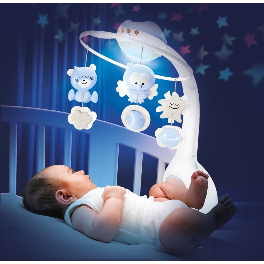 Infantino - Mobile de berço com melodia 3em1 3xAAA azul