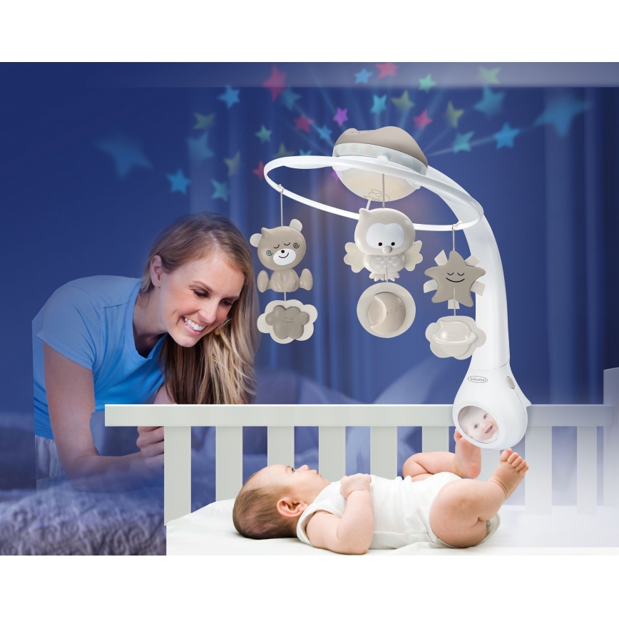 Infantino - Mobile de berço com melodia 3em1 3xAAA castanho