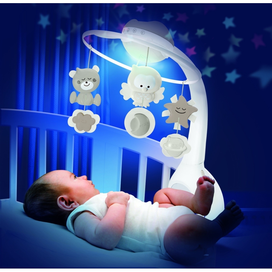Infantino - Mobile de berço com melodia 3em1 3xAAA castanho