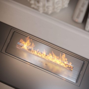 InFire - Incorporado Lareira BIO 5,5x50 cm 3kW cromado mate