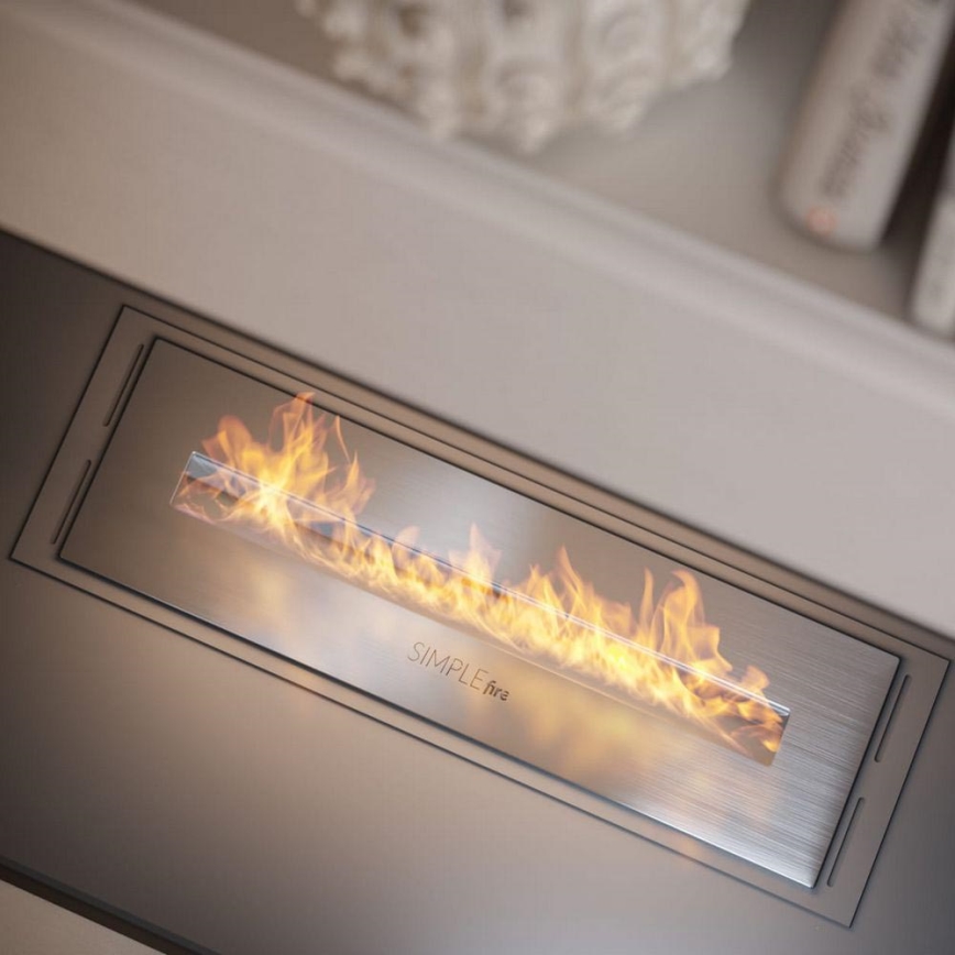 InFire - Incorporado Lareira BIO 5,5x50 cm 3kW cromado mate