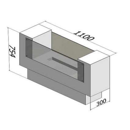 InFire - Lareira BIO 110x75 cm 3kW bifacial