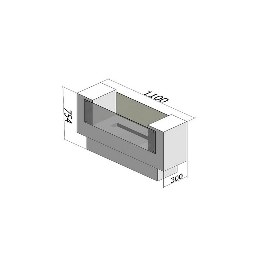InFire - Lareira BIO 110x75 cm 3kW bifacial