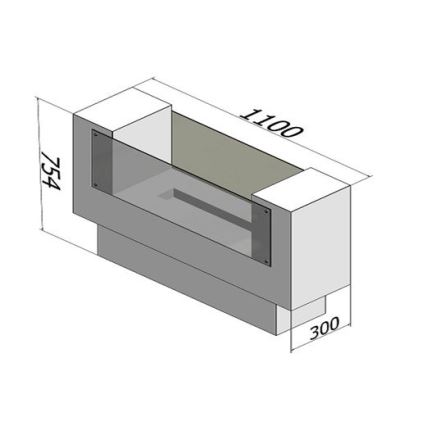 InFire - Lareira BIO 110x75 cm 3kW bifacial