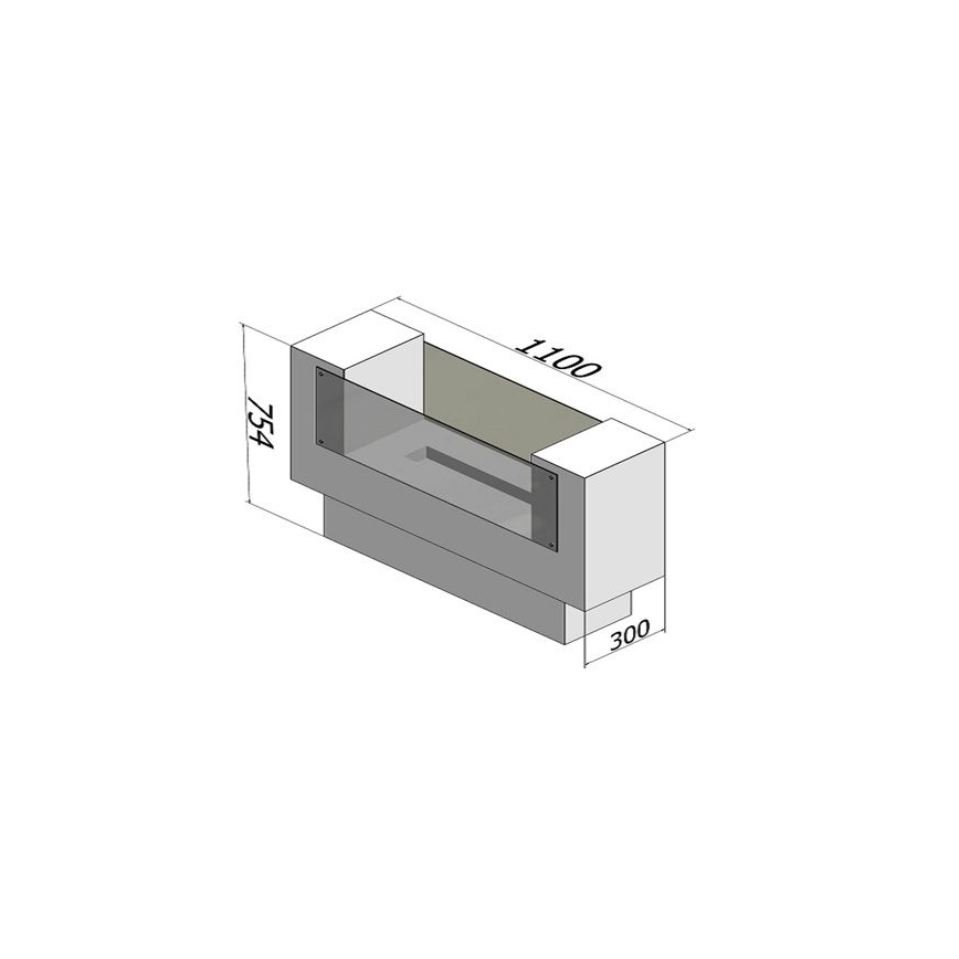 InFire - Lareira BIO 110x75 cm 3kW bifacial