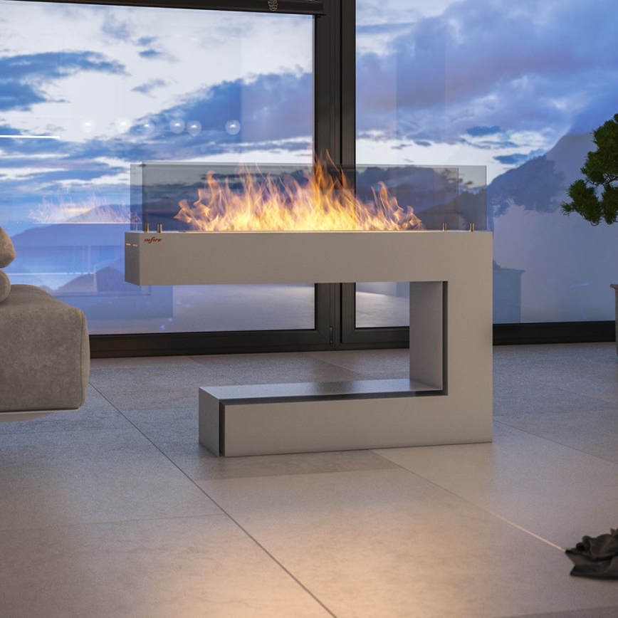 InFire - Lareira BIO 110x85,5 cm 3kW branco
