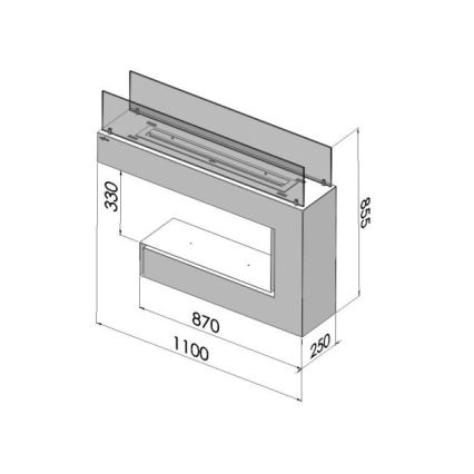 InFire - Lareira BIO 110x85,5 cm 3kW branco