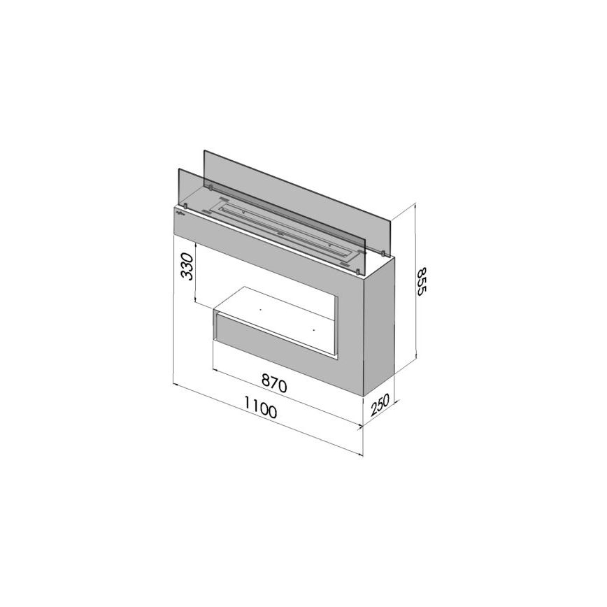 InFire - Lareira BIO 110x85,5 cm 3kW branco
