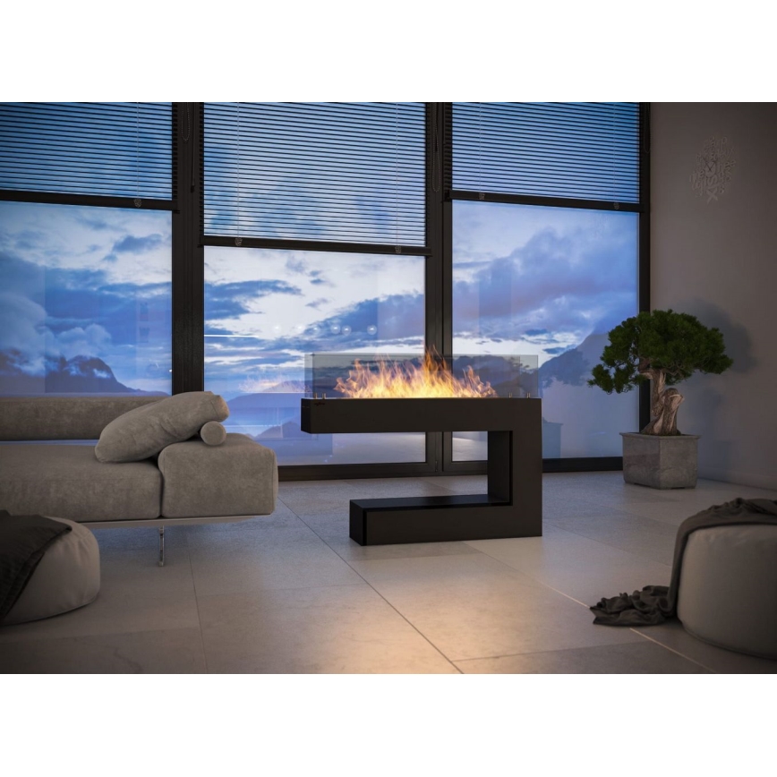 InFire - Lareira BIO 110x92 cm 3kW preto