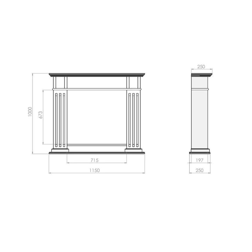 InFire - Lareira BIO 115x100 cm 3kW branco