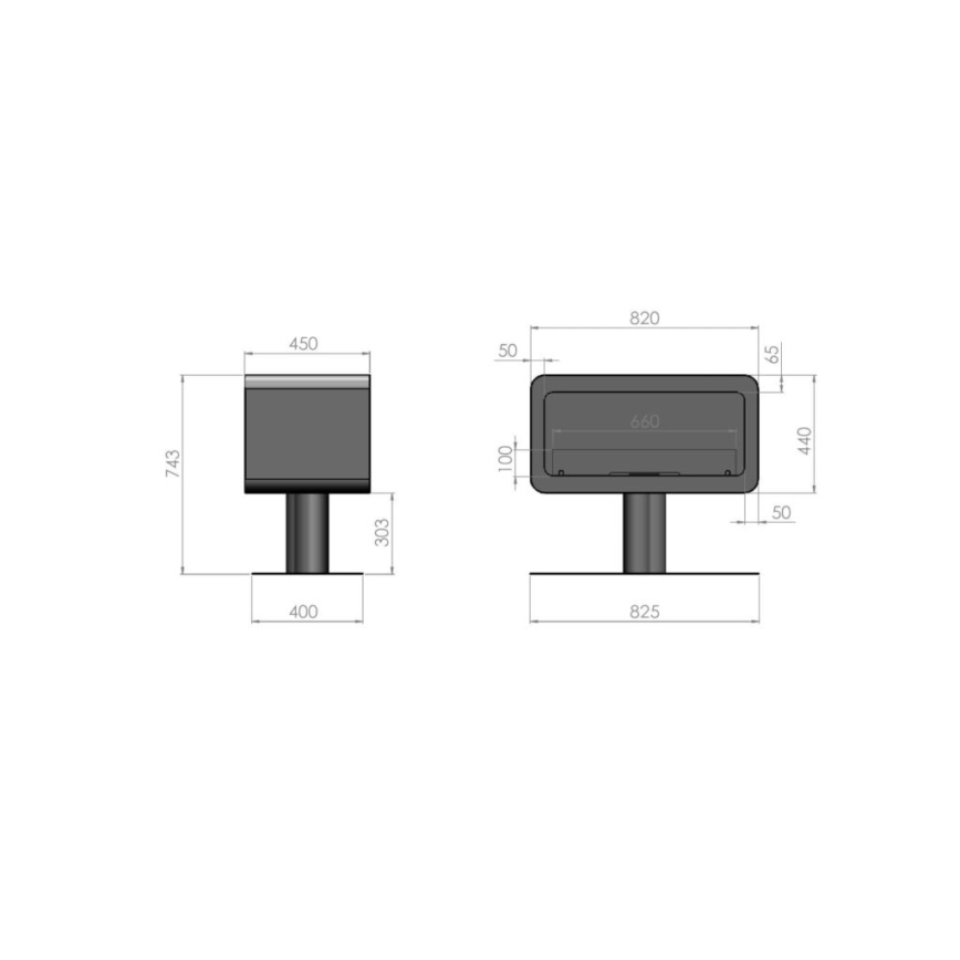 InFire - Lareira BIO 82,5x74,3 cm 3kW preto