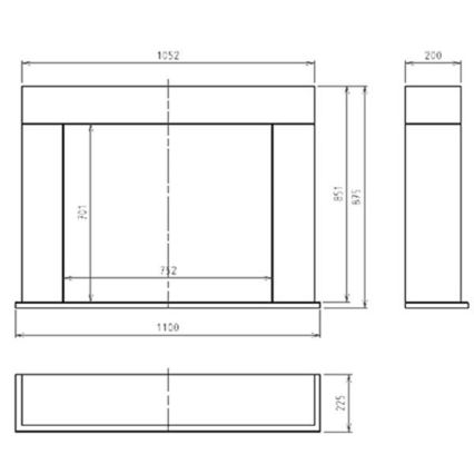 InFire - Lareira BIO 87,5x110 cm 3kW branco