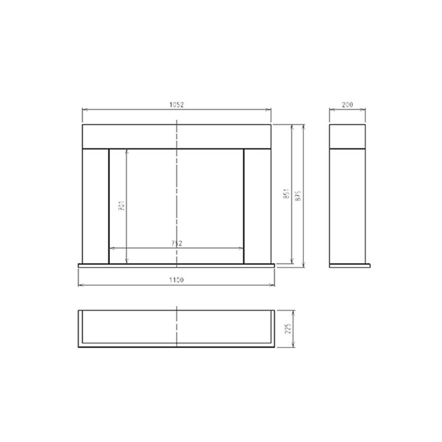 InFire - Lareira BIO 87,5x110 cm 3kW branco