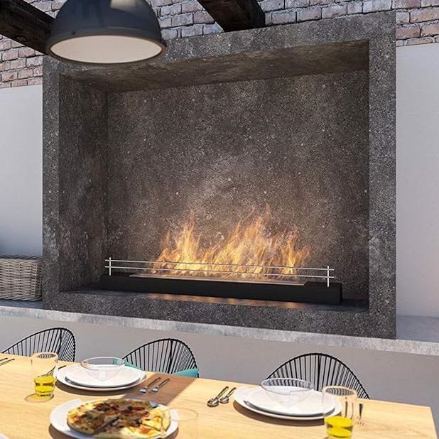 InFire - Lareira BIO 8x120 cm 3kW preto