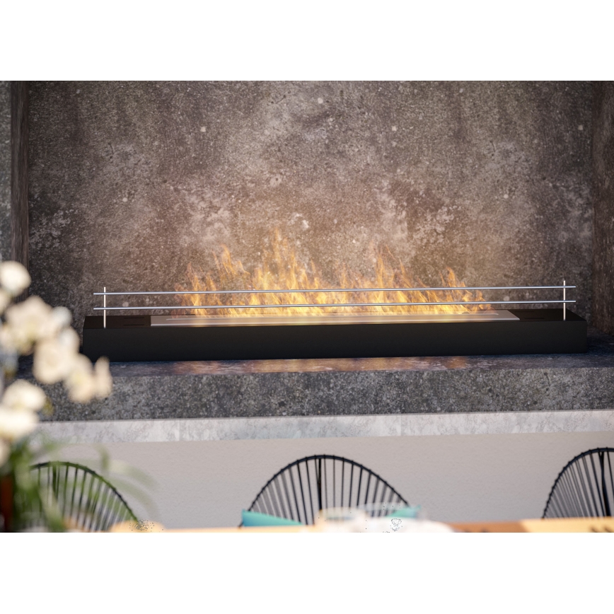 InFire - Lareira BIO 8x120 cm 3kW preto