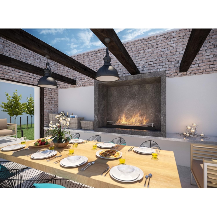 InFire - Lareira BIO 8x120 cm 3kW preto