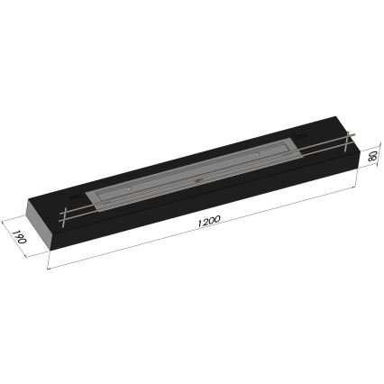 InFire - Lareira BIO 8x120 cm 3kW preto