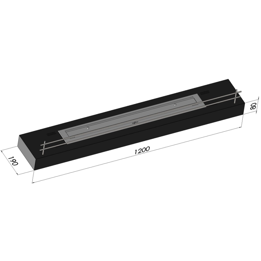 InFire - Lareira BIO 8x120 cm 3kW preto