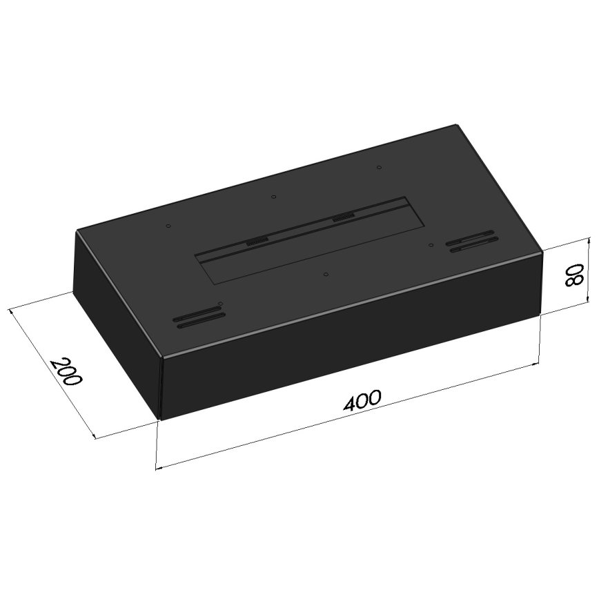 InFire - Lareira BIO 8x40 cm 3kW preto