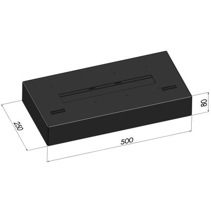 InFire - Lareira BIO 8x50 cm 3kW preto