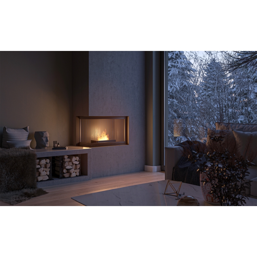 InFire - Lareira BIO 8x60 cm 3kW preto