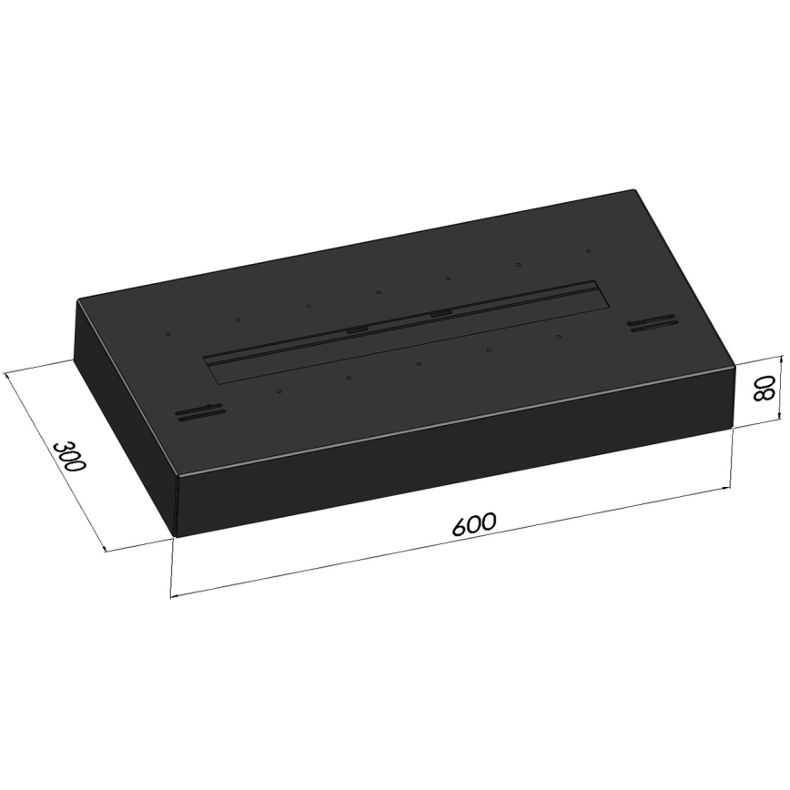 InFire - Lareira BIO 8x60 cm 3kW preto